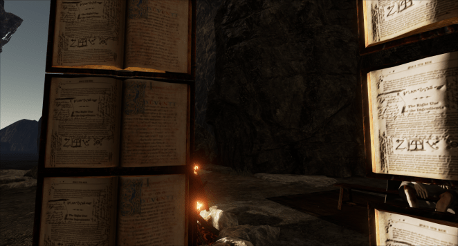 A shot of the menu books when nothing is selected.